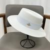 French High Quality Summer Bee Sun Protection Flat Top Top Hat Sun Hat Holiday Beach Versatile Sun Straw Hat Women