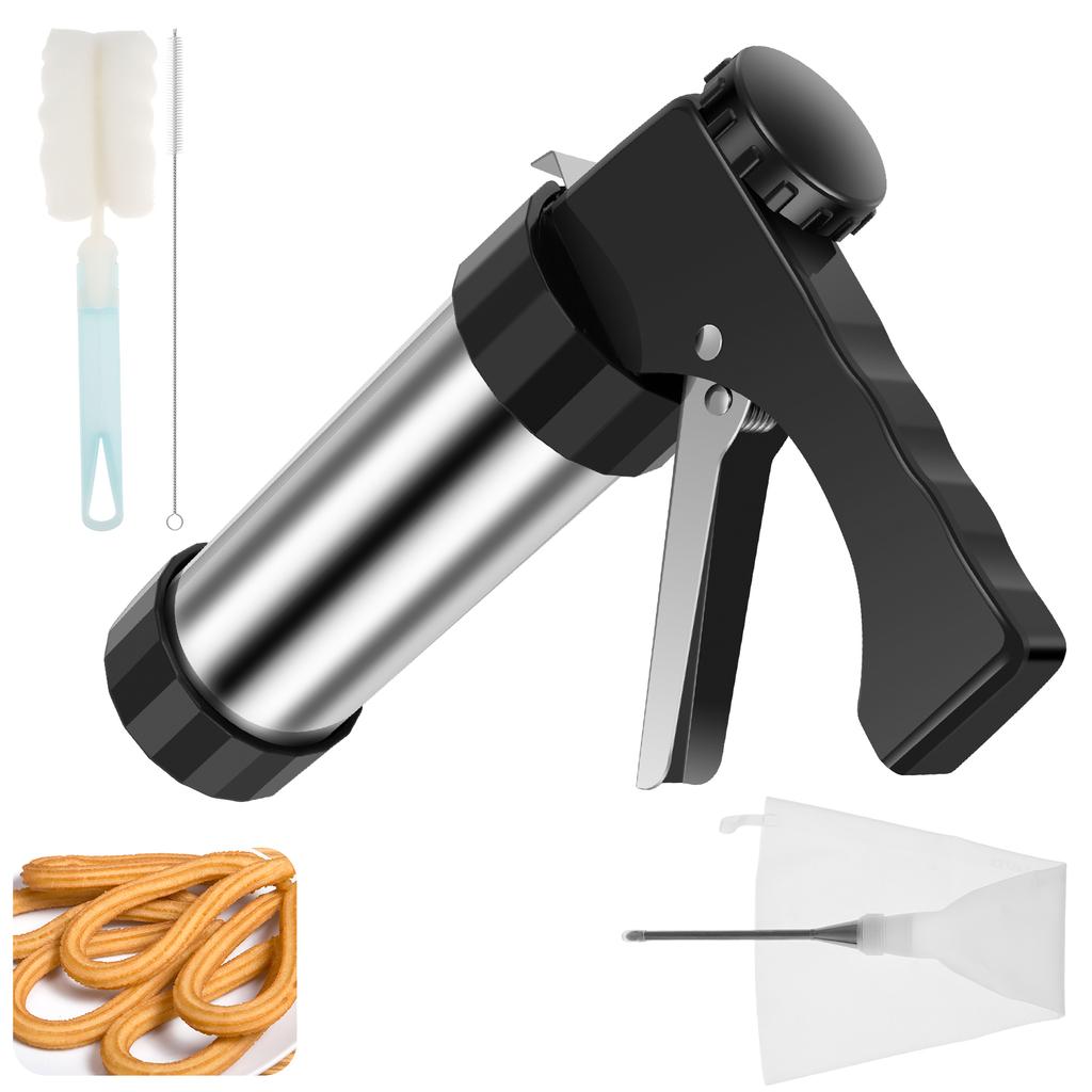 Máquina Fabricadora de Churros Churrera Kit Fabricador de Churros de Acero Inoxidable Herramienta Ligera Hueca para Hacer Churros