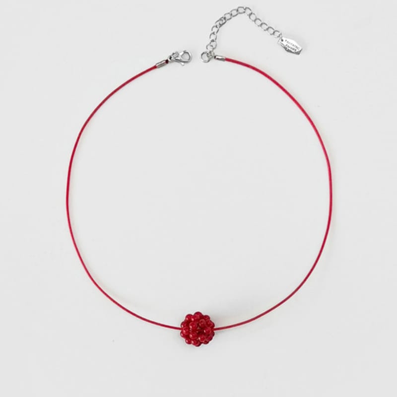 FANTASTIC PLANET Raspberry Ball String Necklace (2colors)