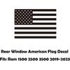 Rear Middle Window American Flag Decal For      2024 Dodge RAM 1500 2500 3500 Accessories, Back Center Sliding Window Glass USA Flag Vinyl