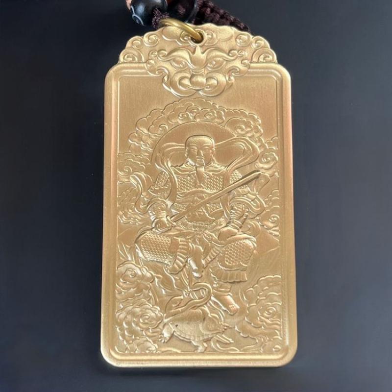 Taoist Accessories Zhenwu Emperor Xuantian God Pendant Copper Necklace Taoist Protective Amulet Exquisite Portable Pendant