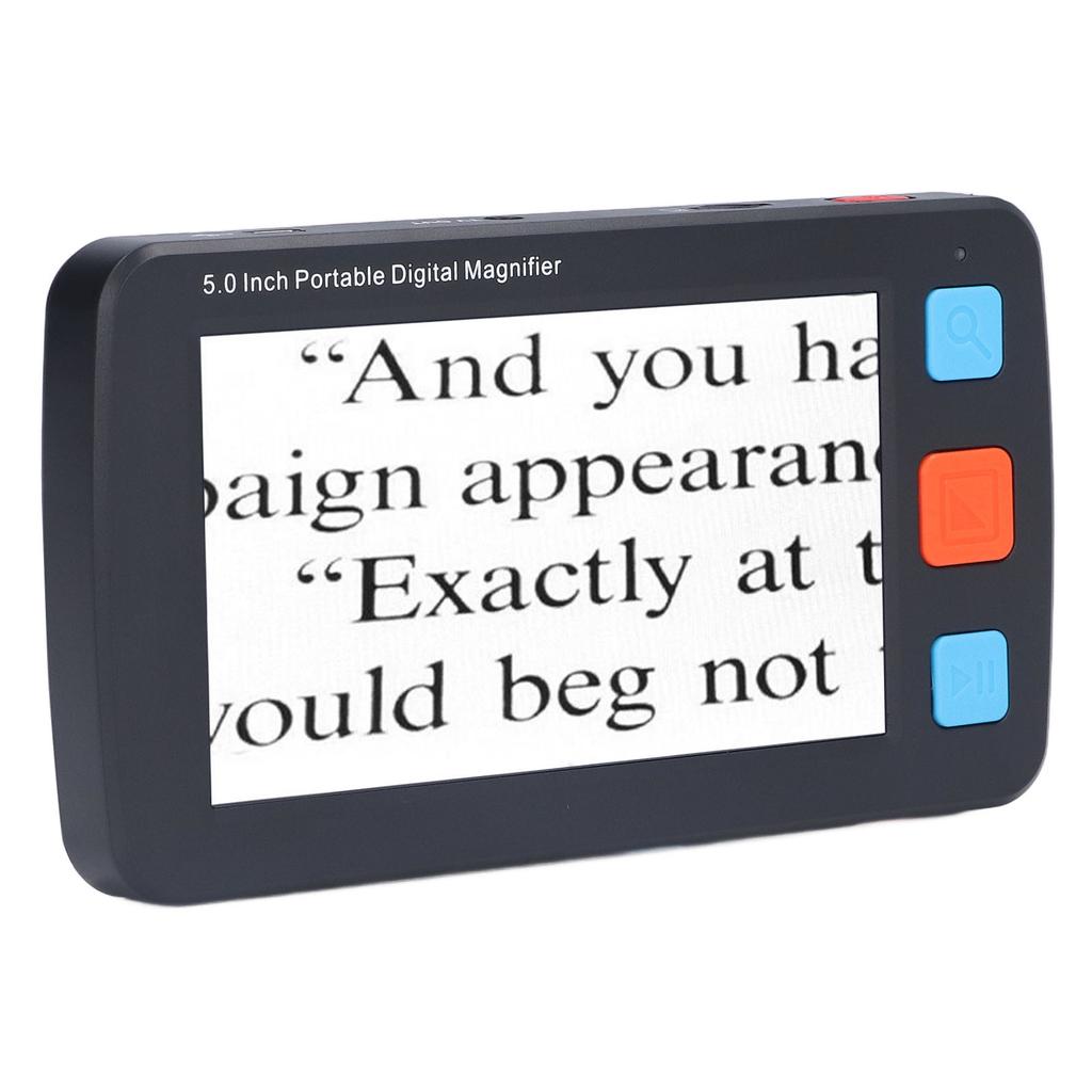 5.0in Electronic Digital Magnifier Portable Reading Aid 4X‑32X Zoom 17 Color Mode Folding Handle