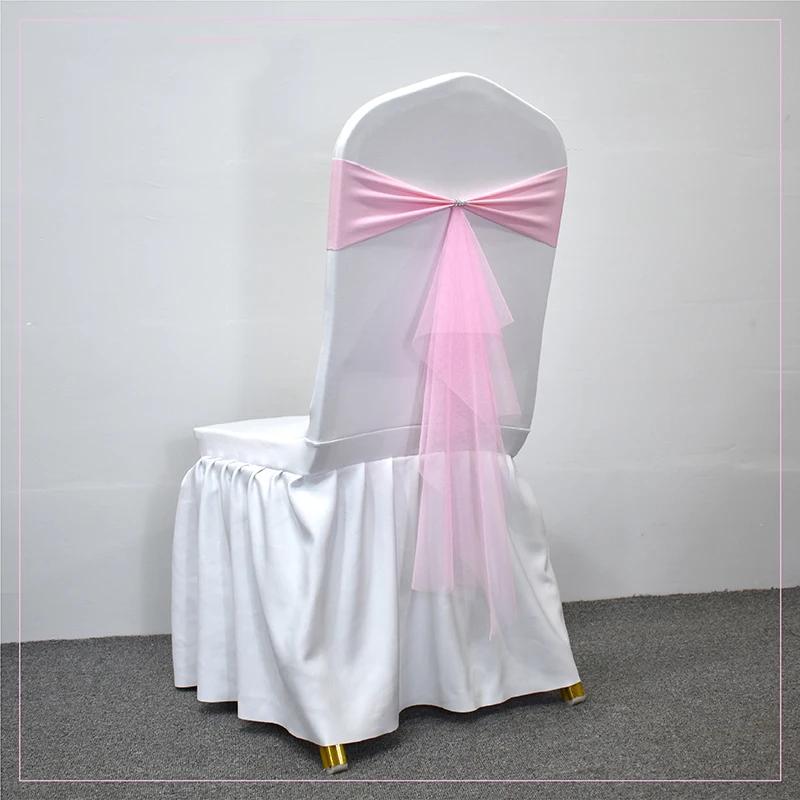 

10/50 шт. эластичные спандексовые ленты-банты для стульев с лентой из органзы для банкета, вечеринки, свадьбы, эластичные пояса для стульев 10 pcs