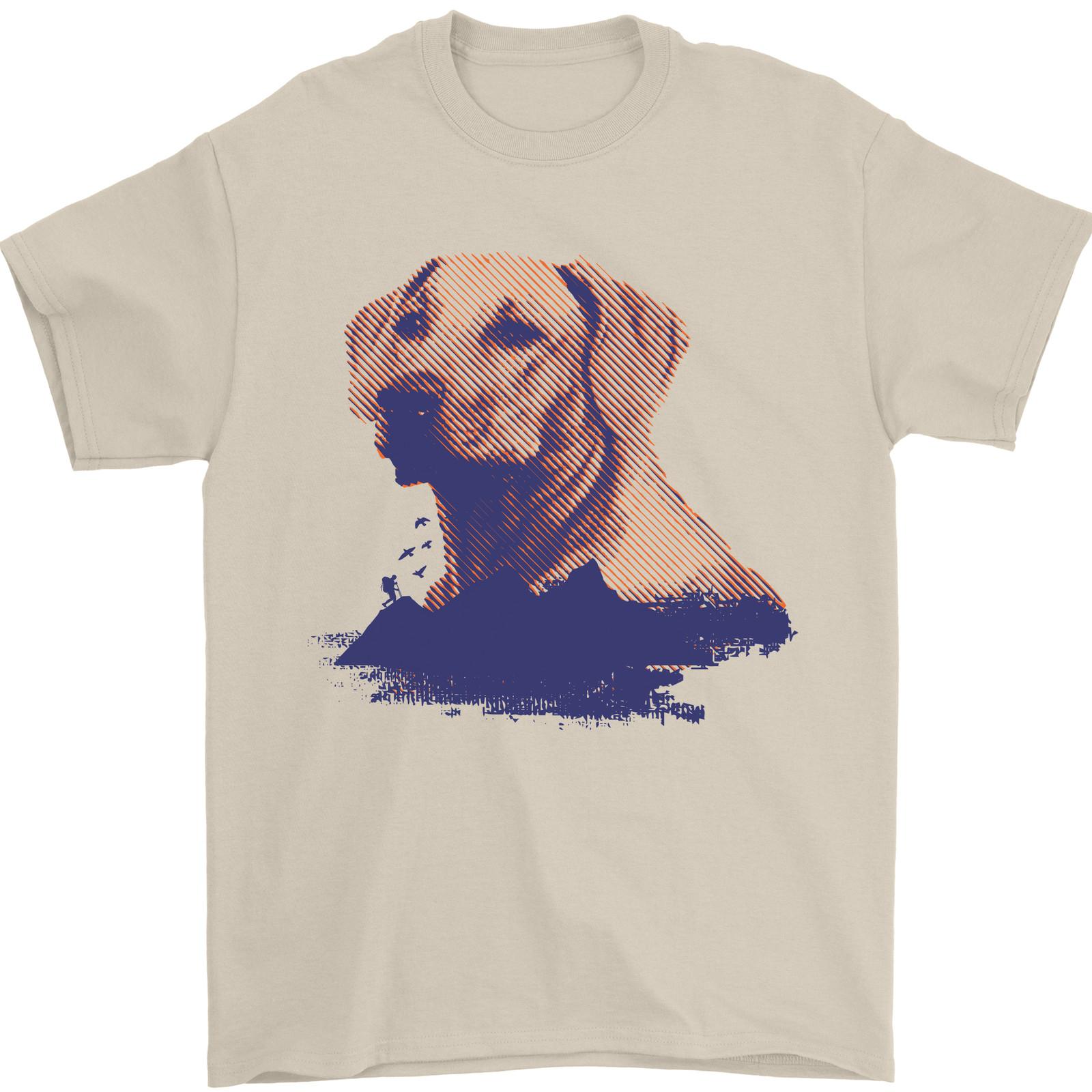26 Golden Retriever Mountains Mens T-Shirt 100% Cotton Unisex T-Shirt M