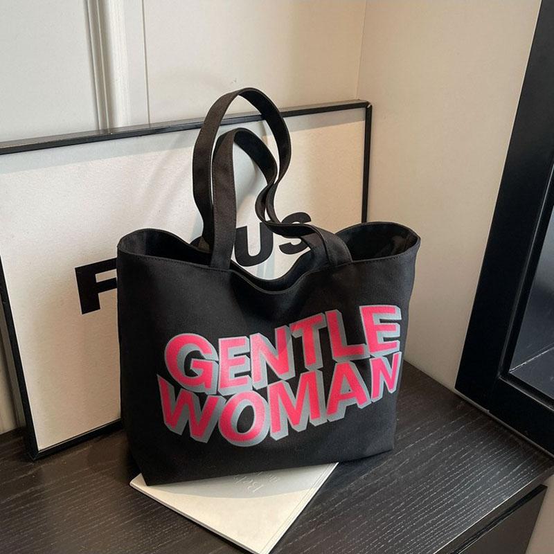 

Холщовая сумка с новой текстурой, повседневная сумка через плечо, сумка с надписью Thai Lady Letter, большая вместительная сумка для учебы, для студентов колледжа