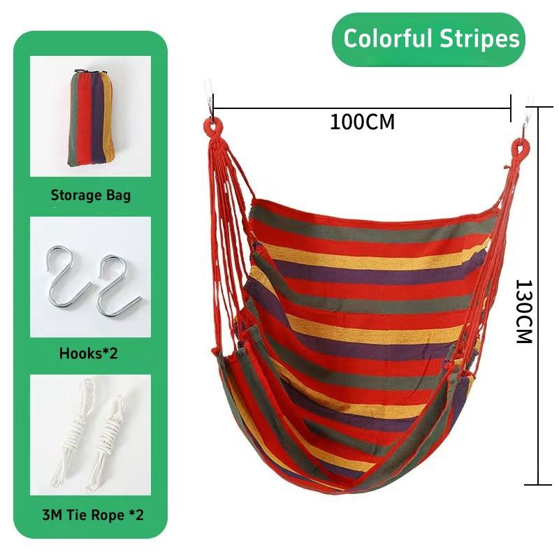 Outdoor Garden Swings Half-wrapped Canvas Hammock Chair Indoor Stress Reduction Hanging Chair Leisure Garden Chair