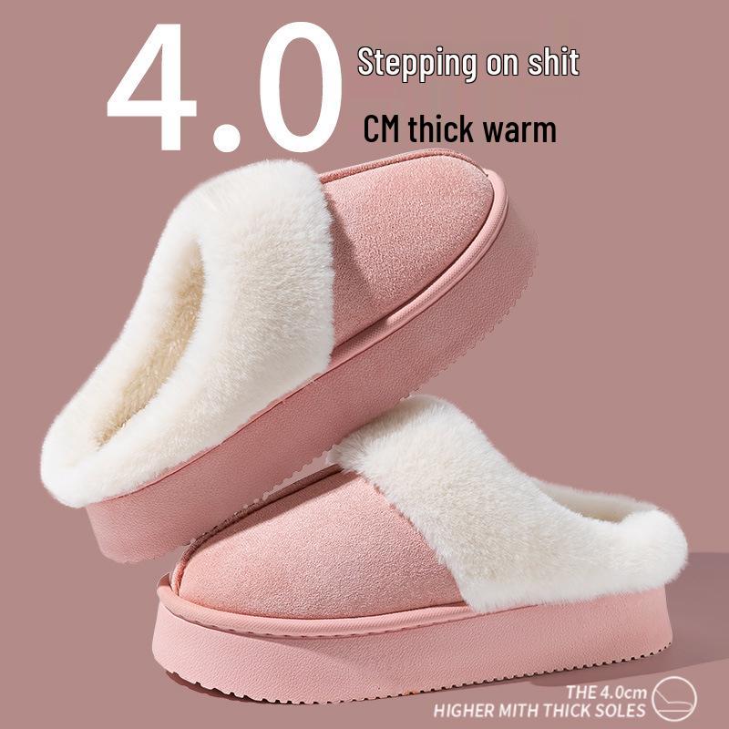 Papuci de Bumbac Calzi Antiderapanți pentru Femei și Bărbați, Colecția Toamnă/Iarnă 2025, Talpă Groasă Plus Catifea, Rezistenți la Mirosuri, pentru Interior/Exterior.