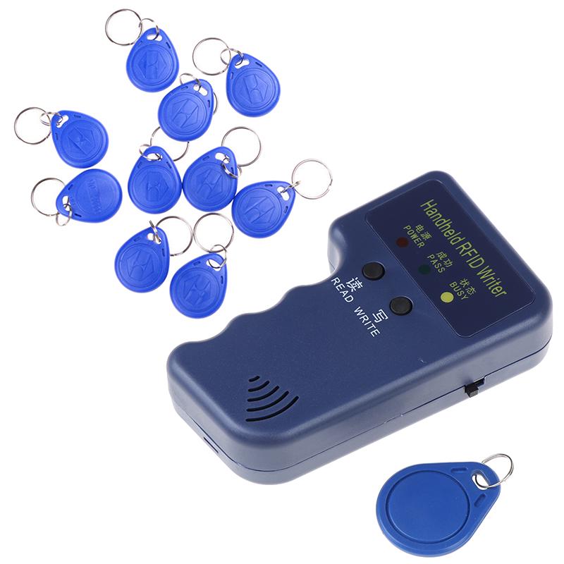125Khz Handheld RFID Schreiber/ Kopierer/ Leser/ Duplikator mit 10 Stück ID-Tags