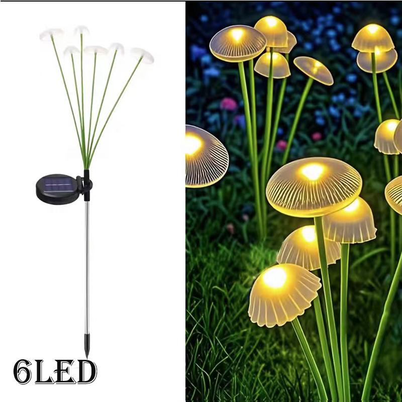 Solar Garden Lights Outdoor, Mushroom Light Outdoor, IP65 Firefly Lamp Outside Decor for Patio Pathway, Sway by Wind