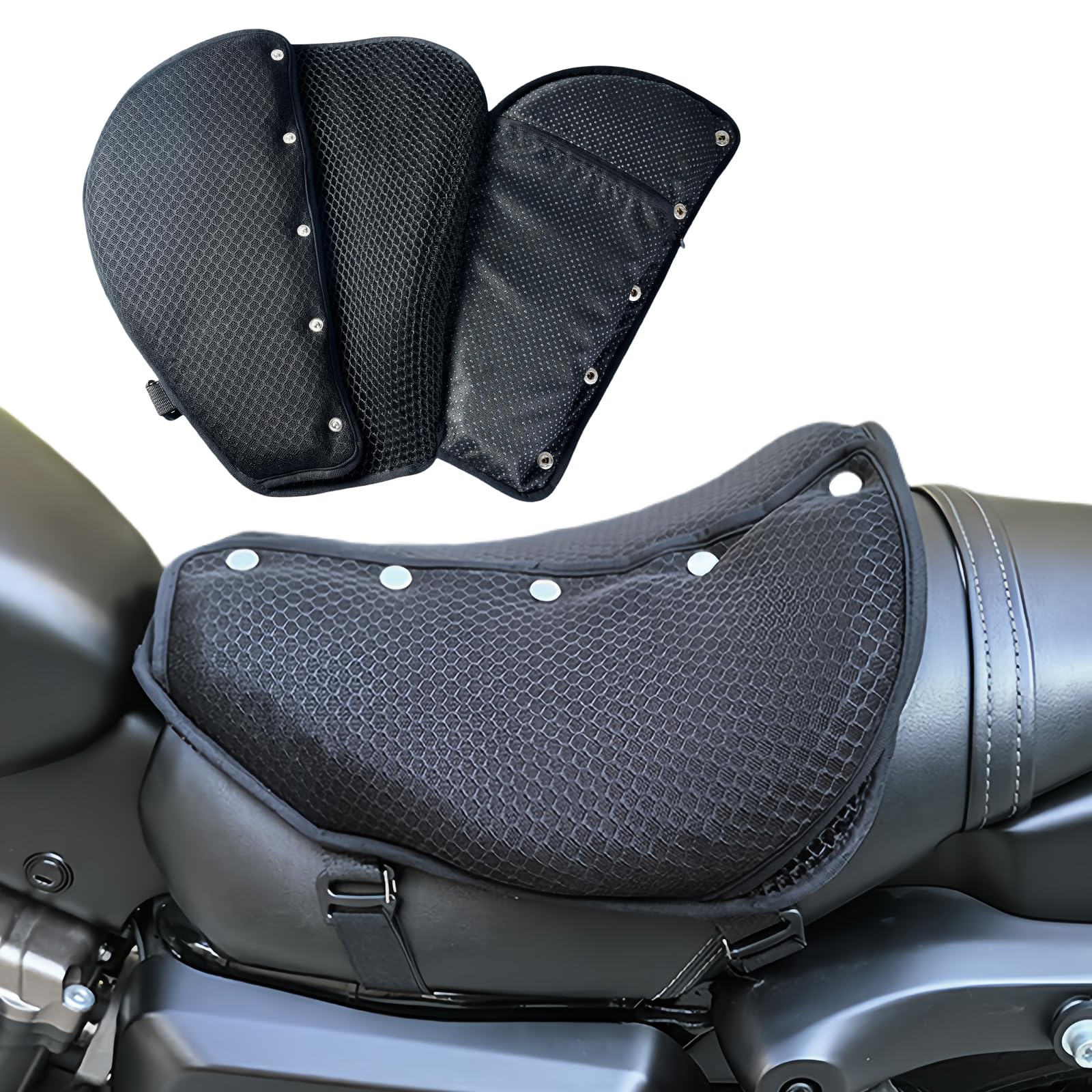 

Motorcycle Seat Cushion for Lwuckbarrt Gel Comfortable 3D Mesh Seat Highly Shock Pain Heat Sun Water Honeycomb Motorcycle Accessories [New 2025] чёрный