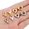 5pcs Stainless Steel Big Hole Love Heart Charms Pendants for Women Earrings Necklace Bracelets Jewelry Making Supplies Findings