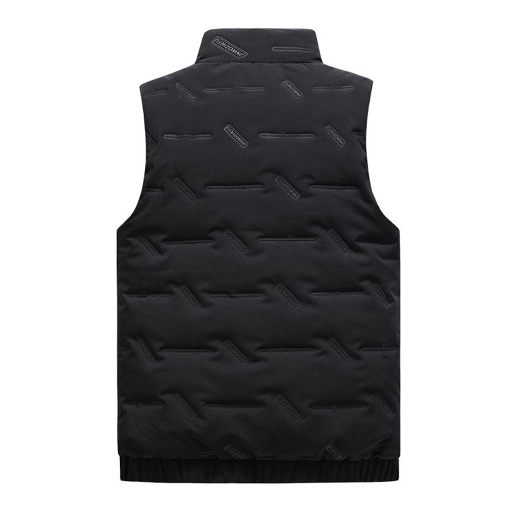 Men's Casual Solid Color Zipper Vest, Men's And Women's Stand-up Collar With Fleece Vest Jacket
