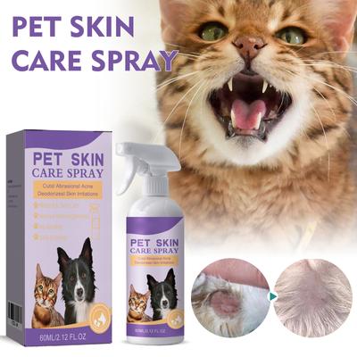 60ml Pet Relieving Skin Spray Relieving Dog And Cat Skin Itching, Removing Mites, Relieving Itching, Cleaning