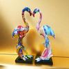 Graffiti Flamingo Sculpture Animal Statue Art Figurine Home Decor for Living Room Bedroom Book Shelf TV Cabinet Desktop Decor