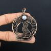 Mondstein-Edelstein, reiner Kupferdraht, umwickelt, handgefertigter Anhänger-Schmuck für Weihnachtsgeschenk