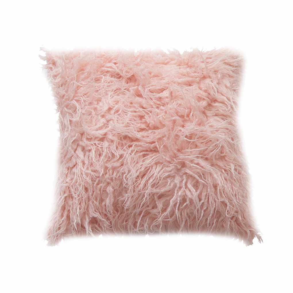 Fluffy Plush Square Waist Throw Pillow Case Sofa Cushion Cover Home Room Decors 666₽