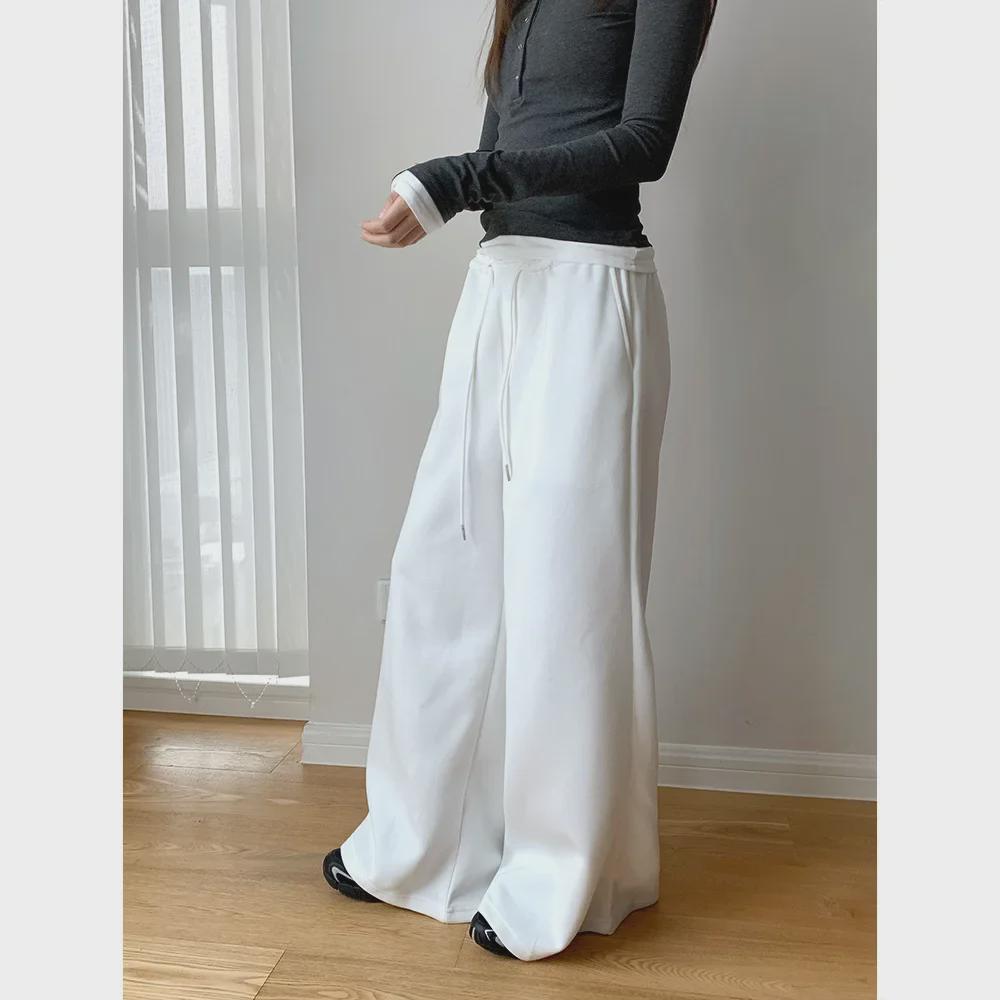 Dorothy Women's Korean Retro Wide-Leg Sweatpants with Elastic Waist and Drawstring