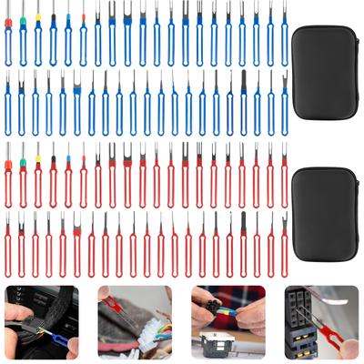 41Pcs Stainless Steel Plug Terminal Removal Tool Wire Crimp Split Connectors Pin Extractor Kit with Storage Box Car Repair Tools