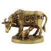 Kaamdenu Cow Hindu God Statue, Gau Mata Statue, Religious, Gold, Brass - 6 Inch