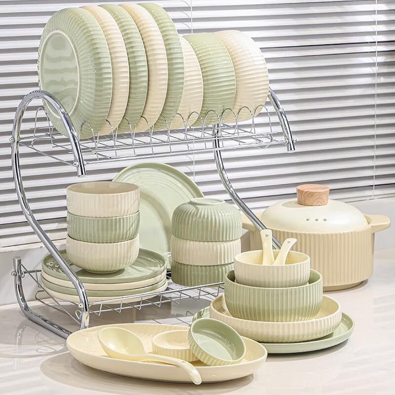 Kangmo Light Luxury Cream Ceramic Dinnerware Set