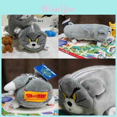 Tom And Jerry Cat Plush Student Pencil Case With Large Capacity For School Supplies