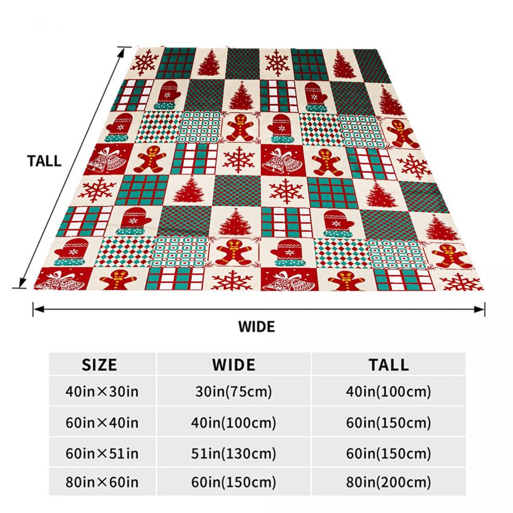 Christmas Tree Flannel Blankets Patchwork Style Warm Travel Bedroom Sofa Bithday Gifts For Kids Soft Throw Blanket