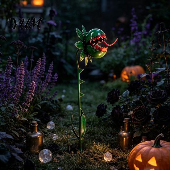 Outdoor Path Decorations for Home Venus Flytrap Garden Stake, Metal Carnivorous Plant Yard Decor, Weird Gothic Halloween Porch Decor Patio Lawn, Gift