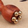 Instrument portabil pentru Gua Sha facial din alamă și lemn de trandafir, pentru frumusețe, cu semințe de lotus, pentru relaxarea ochilor, puncte meridianale, acupunctură
