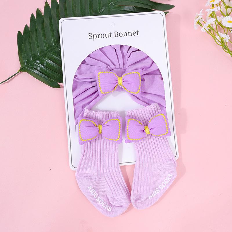 Top Seller: Newborn Baby Hat & Socks Set with Cute Bow Accessories - Popular in Europe, America & Middle East
