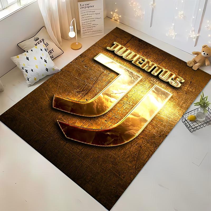 Golden Juventus Logo Design Rug Non-slip rug suitable for living room and bedroom sofas.