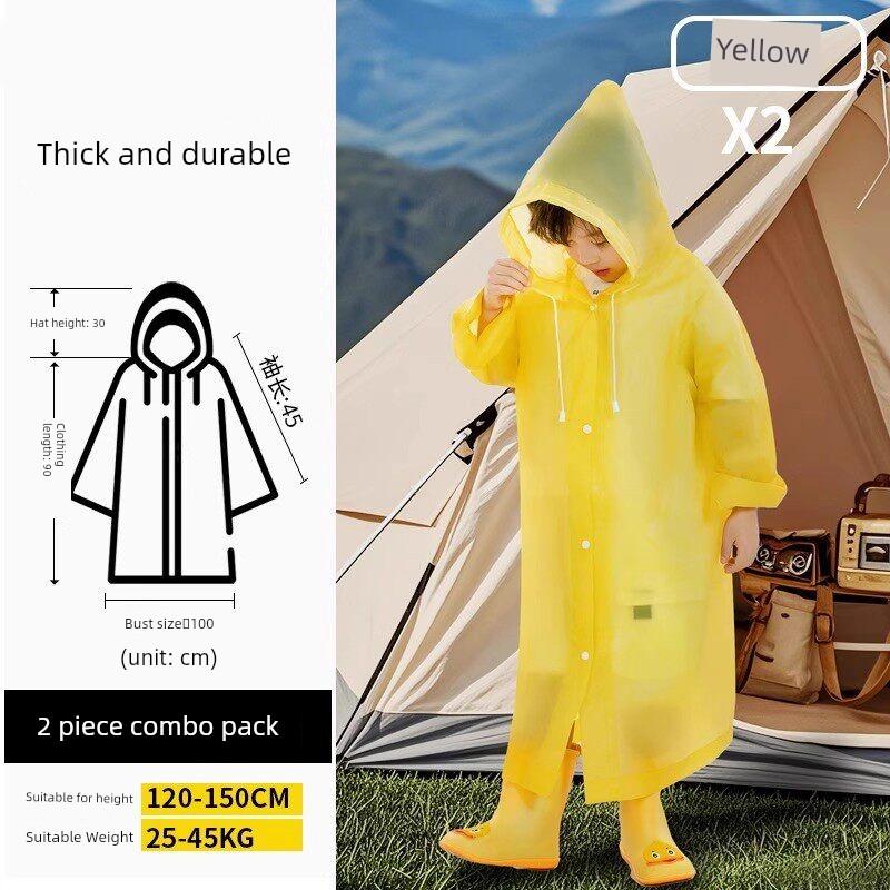 2026 New Model Children's Disposable Raincoat, Can Be Worn over a Backpack, for Boys and Girls Going to School, Rainproof, Thickened, Portable
