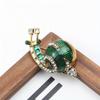 Retro New Snail Brooch Fashion Personality Cute Inlaid Rhinestone Dripping Oil Animal Pin Female Niche Suit Accessories