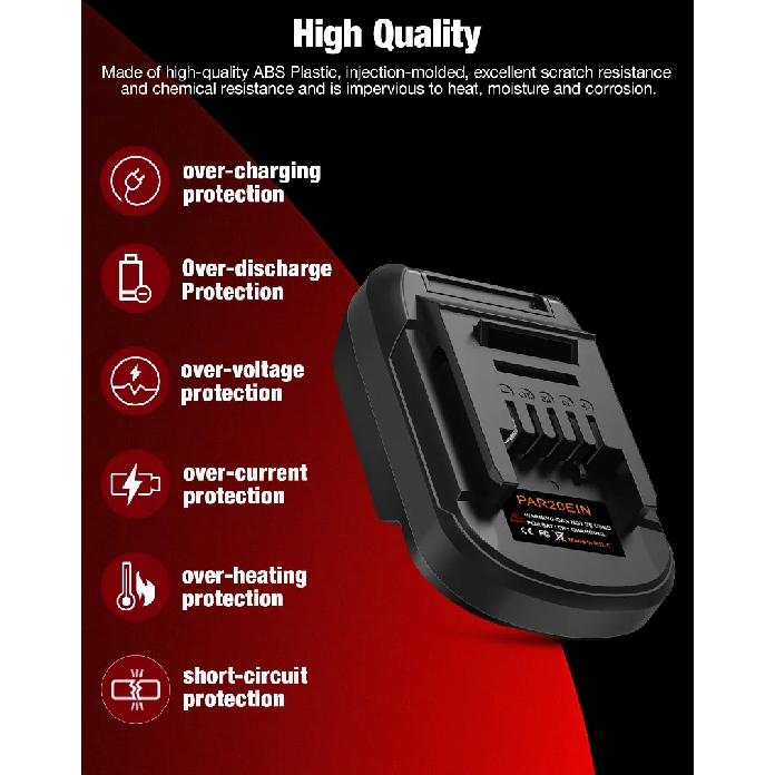 ALASICKA PAR20EIN Battery Adapter Converter for Parkside 20V Li-ion Battery Convert To for Einhell 18V Li-ion Battery Power Tool