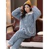 Pajamas Women's Winter Three-layer Thickened Padded Jacket Coral Fleece Lapel Super Warm Can Be Worn Outside Loungewear