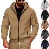 Men S Loose Zip Up Hooded Sweatshirt With Arm Pockets