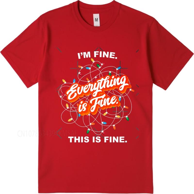Женская летняя футболка для повседневной носки Im Fine Everything Is Fine This Is Fine С коротким рукавом Удобная футболка с круглым вырезом S