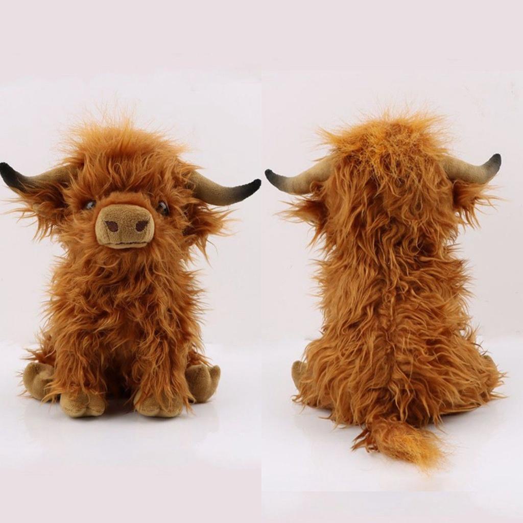 Scottish Highland Cow Plush Toy Soft And Skin Friendly Simulation Doll For Kids 9.8in Long-haired Gift