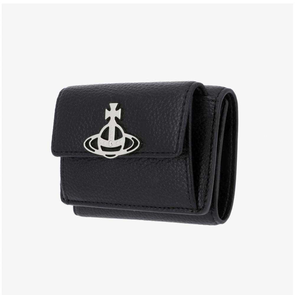 Vivienne Westwood 5115002uw S000d N403 Vegan Bio Green Grain Flap Small Bifold Wallet