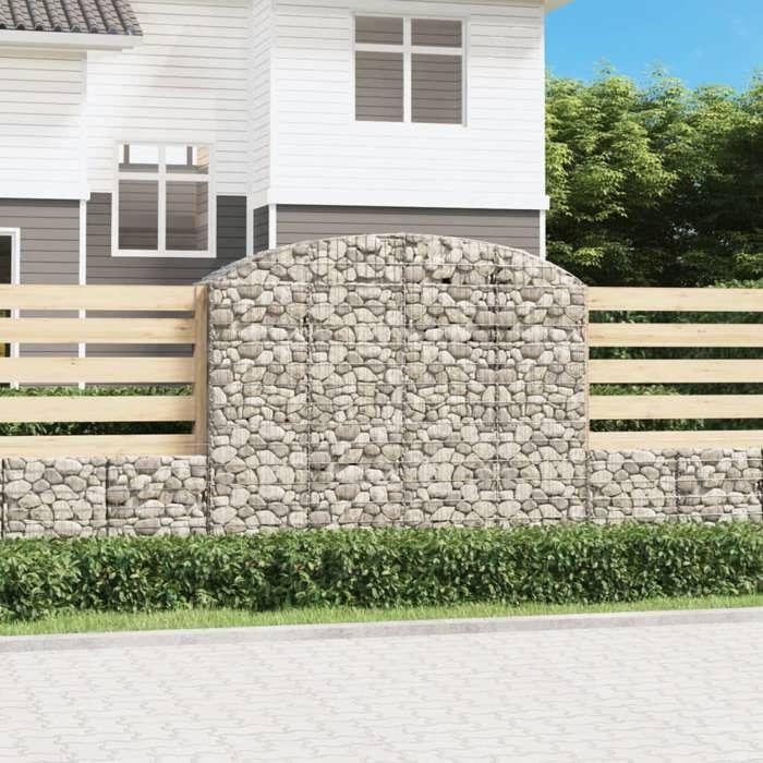 VidaXL Panier de Gabions Arqué Cage à Gabion Mur de Gabion Panier à Pierre Gabion pour Pierre Jardin Patio Extérieur 153478