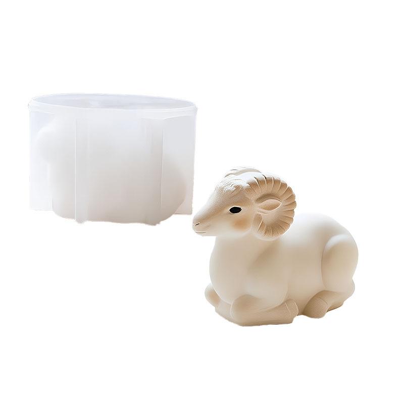 Lying Sheep Shaped Silicone Craft Mold Easy Demold Non-Stick for DIY Home Desktop Decor Soap Candle Resin Making