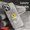 Suede Car Emblem All-inclusive Phone Case Cover For Ferrari Badges for iPhone 11 12 13 14 15 16 17 Pro X XR XS Max Mini 7 8 Plus
