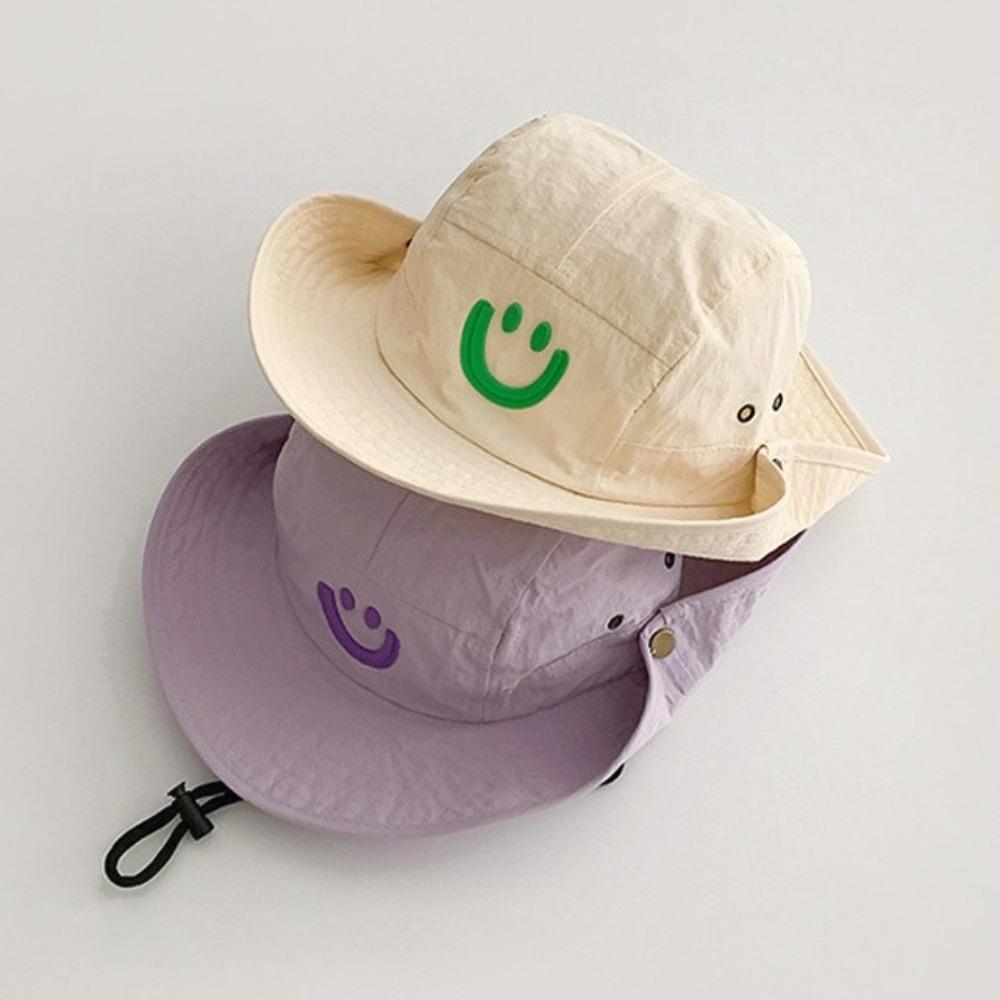 Outdoor Uv Protection Kids Bucket Hat Breathable Cotton Fishing Hat Cartoon Cute Panama Hat