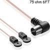FM Radio Antenna 75 OFM Dipole Indoor T Antennas HD Aerial Receiver Male Type F Connector For FM Radio Stations Indoor 88-108MHz