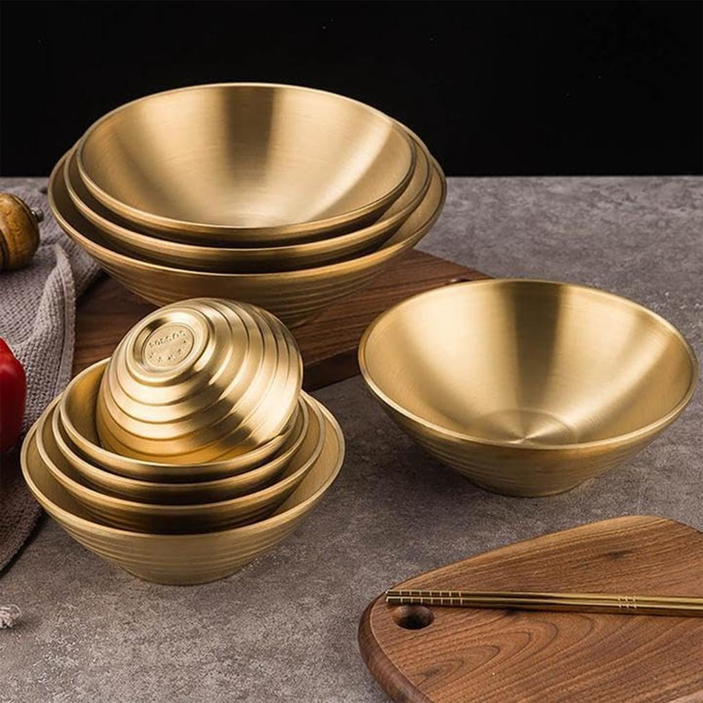 Japanese-style Stainless Steel Conical Bowl, Korean-style Ramen Bowl, Stainless Steel Bowl, Instant Noodle Bowl, Anti-scalding Horn Bowl.