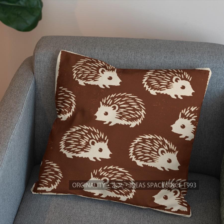 2D Hedgehogs And Stars Pattern Pillow Cover Pattern Cushion Cover Suitable For Sofa Bedroom Car Pillow Cover