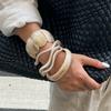 Wind Irregular Smudge Resin Bracelet Female, Fashion Commuter White Acrylic Elastic Bracelet