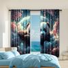 2 Pcs   Versatile Polyester Transparent Curtains for Home Decoration Panda for Use In Bedrooms and Living Rooms