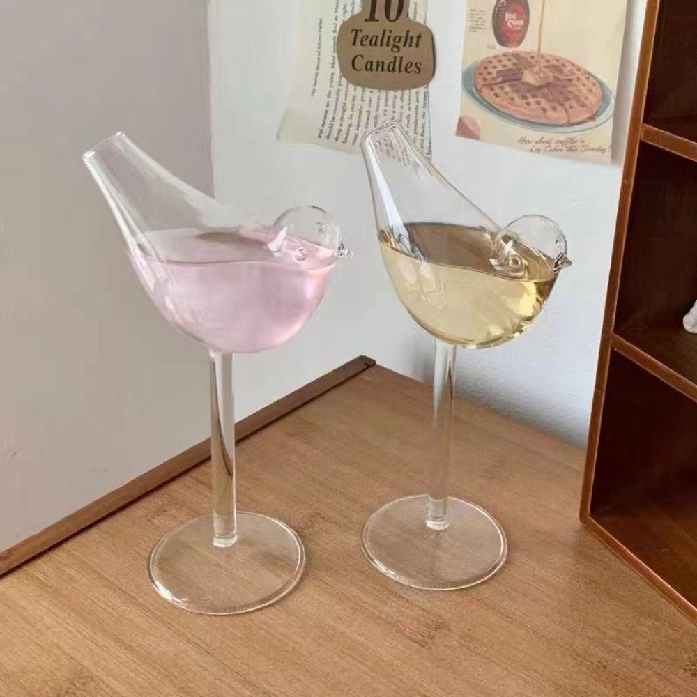Transparent Bird Shaped Goblet Juice Cup Wine Glasses Molecular Gastronomy Glass Cup  Home