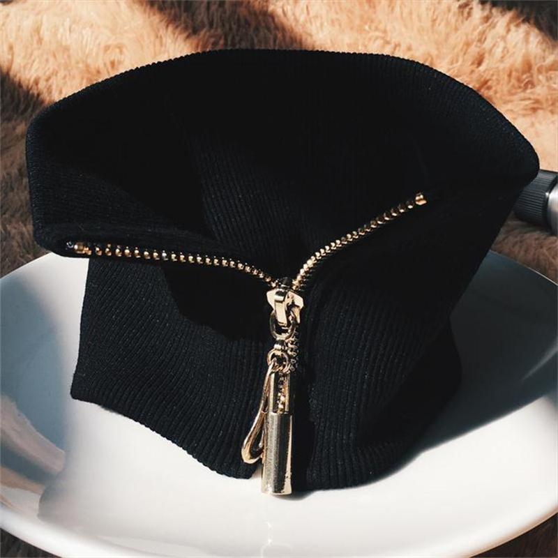 Removable Collars For Women  Vintage Zipper Fake Collar Women Detachable Collars Stand Women Shirt False Collars Nep Kraagie