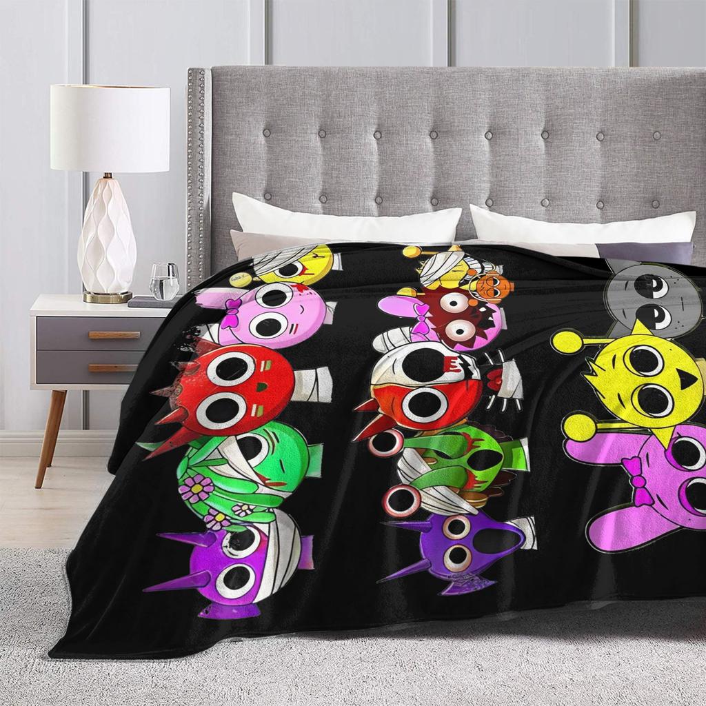 Sprunkis Knitted Blankets Velvet Lightweight Throw Blanket for Bed Bedroom Quilt